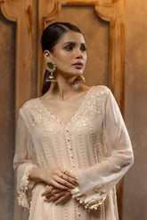 DA-2106 PEACH EMBROIDERED KURTA WITH TROUSER